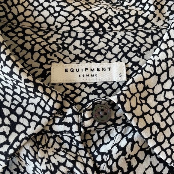 Equipment Black and White Print Blouse - Picture 5 of 12